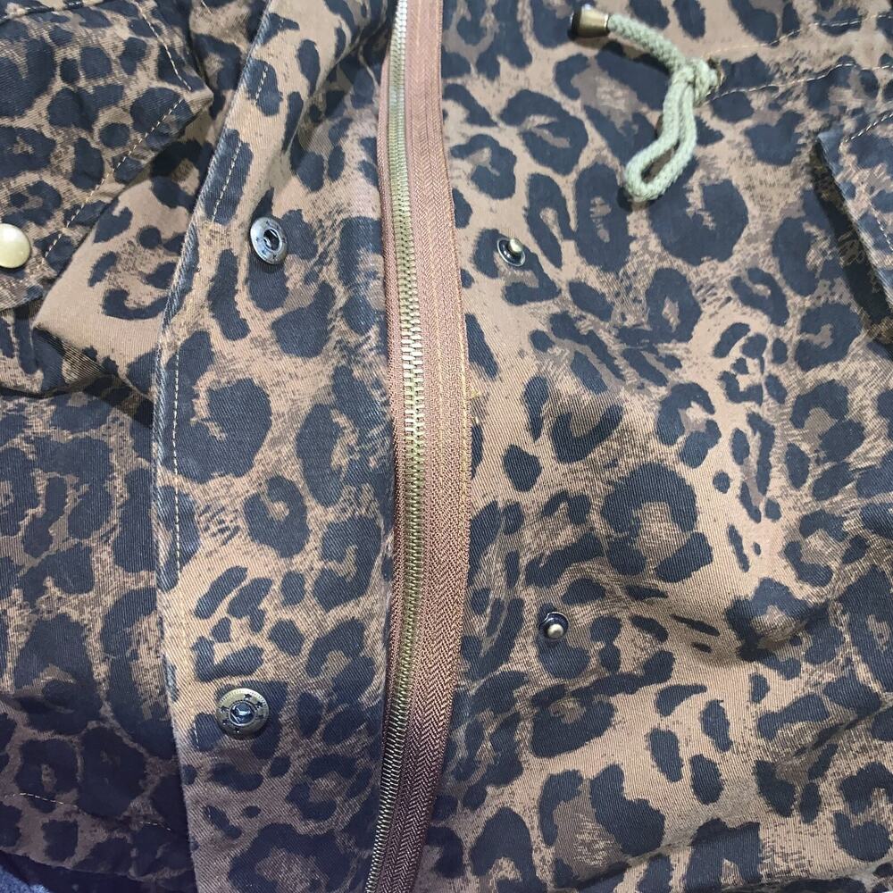 Oddy Leopard Print Jacket Women's 1x/2x Zip Drawstring - Picture 9 of 11